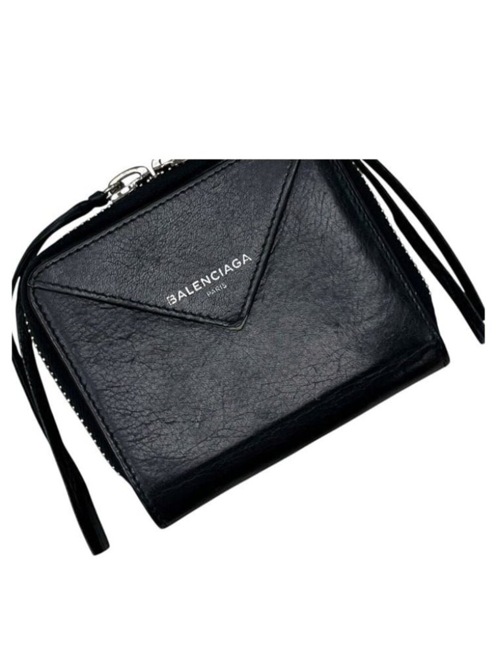 Balenciaga Bifold Wallet Paper Leather Black